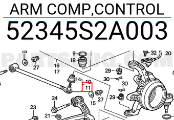 Honda 52345S2A003 ARM COMP,CONTROL