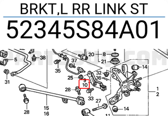 Honda 52345S84A01 BRKT,L RR LINK ST