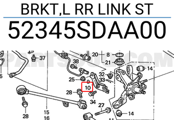 Honda 52345SDAA00 BRKT,L RR LINK ST