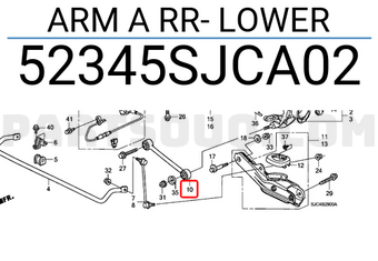 Honda 52345SJCA02 ARM A RR- LOWER