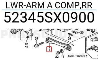 Honda 52345SX0900 LWR-ARM A COMP,RR
