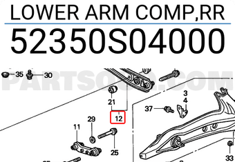 Honda 52350S04000 LOWER ARM COMP,RR