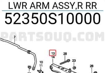 Honda 52350S10000 LWR ARM ASSY,R RR
