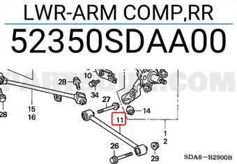 Honda 52350SDAA00 LWR-ARM COMP,RR