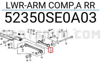 Honda 52350SE0A03 LWR-ARM COMP,A RR