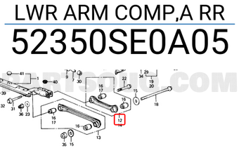 Honda 52350SE0A05 LWR ARM COMP,A RR