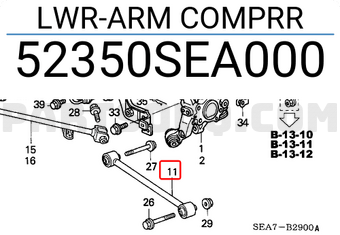 Honda 52350SEA000 LWR-ARM COMPRR