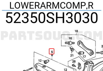 Honda 52350SH3030 LOWERARMCOMP,R