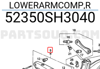 Honda 52350SH3040 LOWERARMCOMP,R