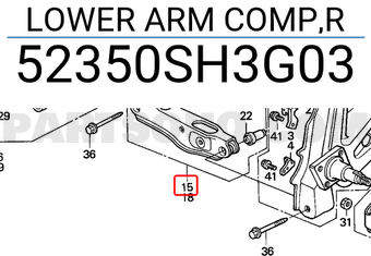 Honda 52350SH3G03 LOWER ARM COMP,R