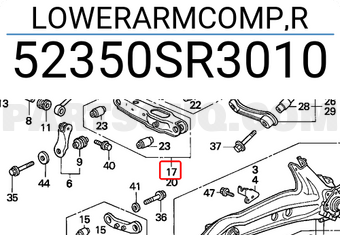 Honda 52350SR3010 LOWERARMCOMP,R