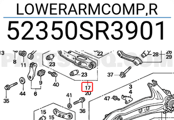 Honda 52350SR3901 LOWERARMCOMP,R