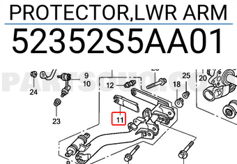 Honda 52352S5AA01 PROTECTOR,LWR ARM