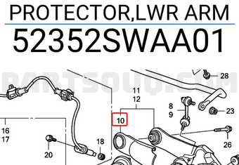 Honda 52352SWAA01 PROTECTOR,LWR ARM