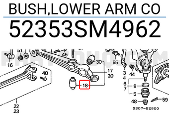 Honda 52353SM4962 BUSH,LOWER ARM CO