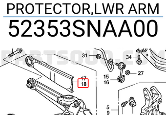 Honda 52353SNAA00 PROTECTOR,LWR ARM