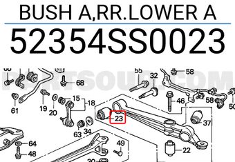 Honda 52354SS0023 BUSH A,RR.LOWER A