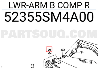 Honda 52355SM4A00 LWR-ARM B COMP R
