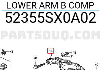 Honda 52355SX0A02 LOWER ARM B COMP