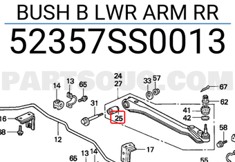 Honda 52357SS0013 BUSH B LWR ARM RR
