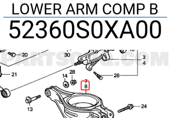 Honda 52360S0XA00 LOWER ARM COMP B