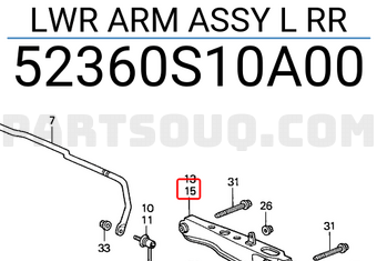 Honda 52360S10A00 LWR ARM ASSY L RR