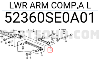 Honda 52360SE0A01 LWR ARM COMP,A L