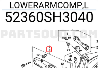 Honda 52360SH3040 LOWERARMCOMP,L