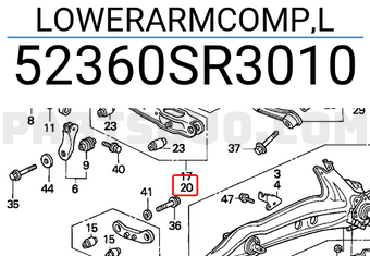 Honda 52360SR3010 LOWERARMCOMP,L