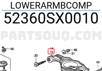 Honda 52360SX0010 LOWERARMBCOMP