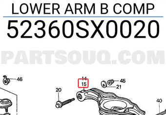Honda 52360SX0020 LOWER ARM B COMP