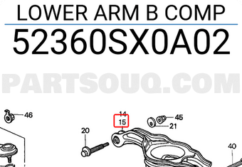 Honda 52360SX0A02 LOWER ARM B COMP