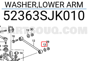 Honda 52363SJK010 WASHER,LOWER ARM