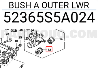 Honda 52365S5A024 BUSH A OUTER LWR