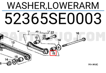 Honda 52365SE0003 WASHER,LOWERARM