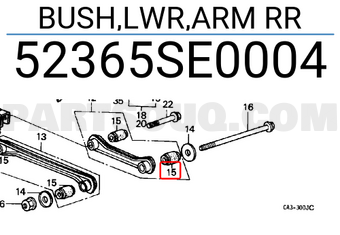 Honda 52365SE0004 BUSH,LWR,ARM RR