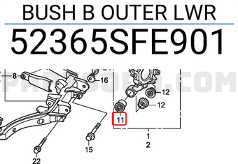 Honda 52365SFE901 BUSH B OUTER LWR