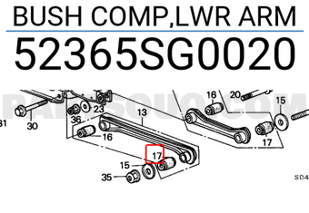 Honda 52365SG0020 BUSH COMP,LWR ARM