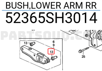 Honda 52365SH3014 BUSH,LOWER ARM RR