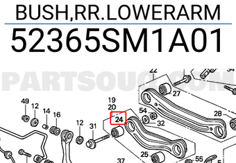 Honda 52365SM1A01 BUSH,RR.LOWERARM