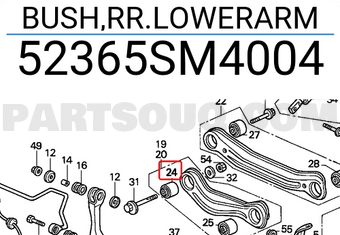Honda 52365SM4004 BUSH,RR.LOWERARM