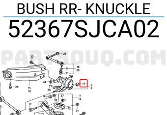 Honda 52367SJCA02 BUSH RR- KNUCKLE