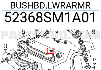 Honda 52368SM1A01 BUSHBD,LWRARMR