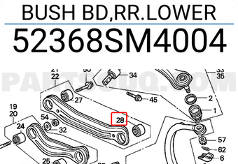 Honda 52368SM4004 BUSH BD,RR.LOWER