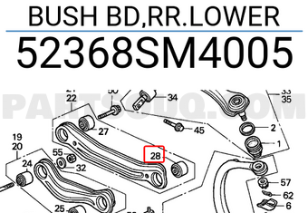 Honda 52368SM4005 BUSH BD,RR.LOWER