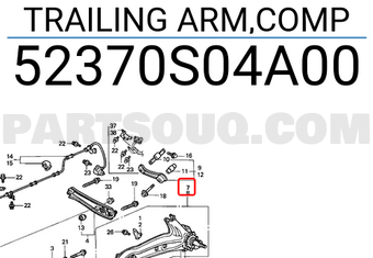 Honda 52370S04A00 TRAILING ARM,COMP