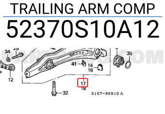 Honda 52370S10A12 TRAILING ARM COMP