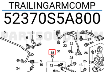 Honda 52370S5A800 TRAILINGARMCOMP