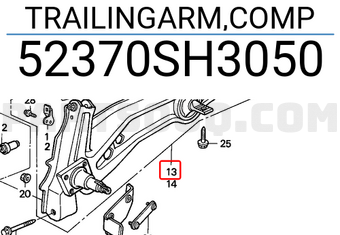 Honda 52370SH3050 TRAILINGARM,COMP