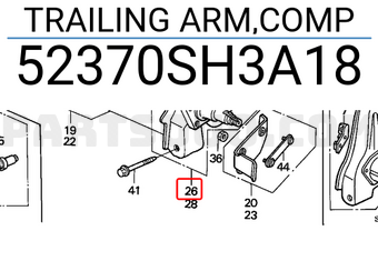 Honda 52370SH3A18 TRAILING ARM,COMP